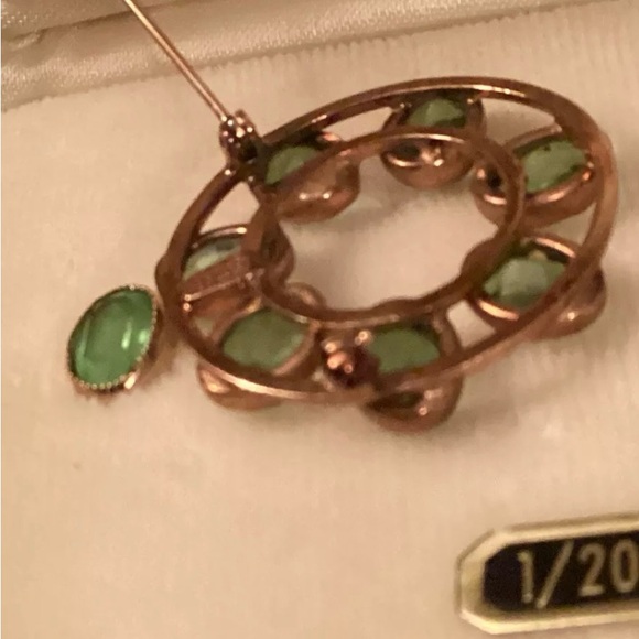 Vintage Catamore Circle Brooch And Screw Earrings Set, ERA 1950, Original Box - Picture 3 of 7